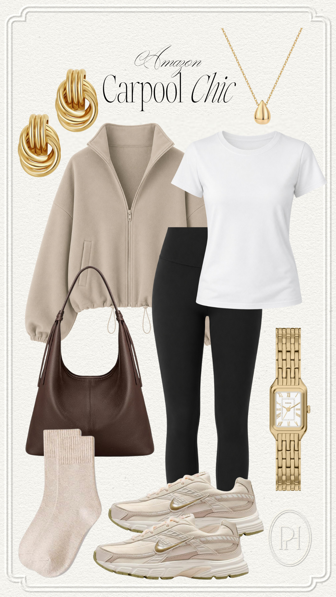 Amazon finds for the daily carpool - perfect for the back to school season!

fall fashion, fall looks, fall outfit, fall style, mom looks, mom style, mom outfit, mom fashion, neutral style, neutral fashion, neutral outfit, neutral look, atheleisure, tan pullover, half-zip pullover, sweater, classic tee, white t-shirt, black leggings, yoga leggings, neutral sneakers, trainers, tennis shoes, running shoes, crew socks, gold watch, gold earrings, knot earrings, teardrop necklace, gold necklace, brown handbag, hobo tote bag 

 #LTKgrwm #LTKootd #LTKmomlife