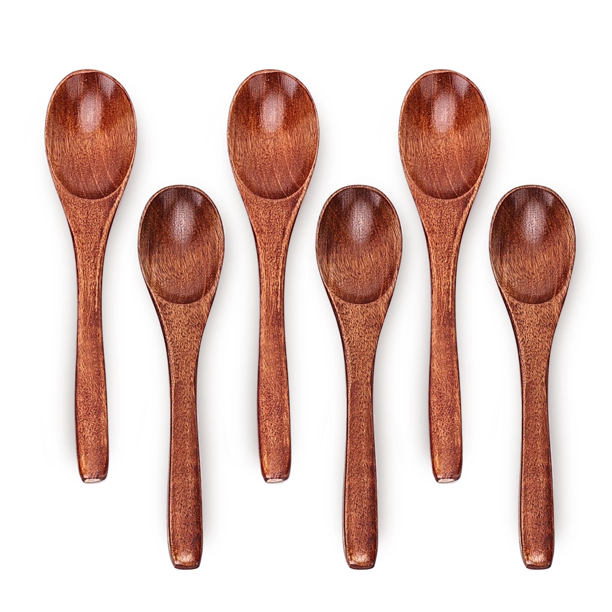 6in Wooden Spoons, 6pcs Soup Spoons Set, Small Wooden Utensils for Coffee, Tea, Jam, Sugar, Ice C... | Amazon (US)