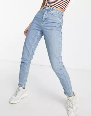 Topshop Mom tapered jeans in bleach blue | ASOS (Global)