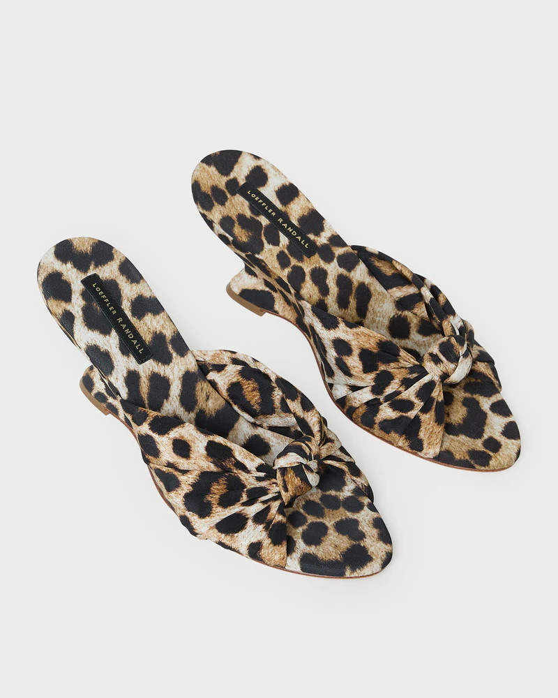 Marsy Leopard Silk Knot Wedge | Loeffler Randall