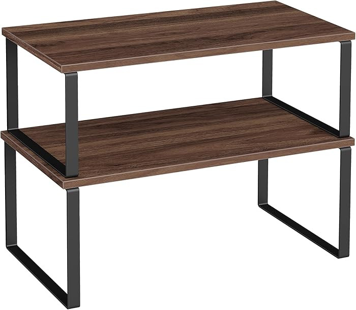 Cabinet Organizer Shelf, Set of 2 Kitchen Counter Shelves, Kitchen Storage, Spice Rack, Stackable... | Amazon (US)
