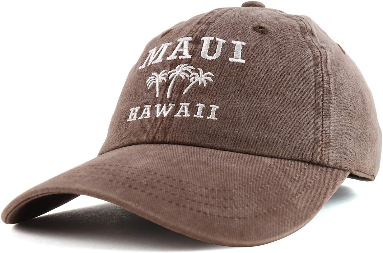 Trendy Apparel Shop Maui Hawaii with Palm Tree Embroidered Unstructured Baseball Cap | Amazon (US)