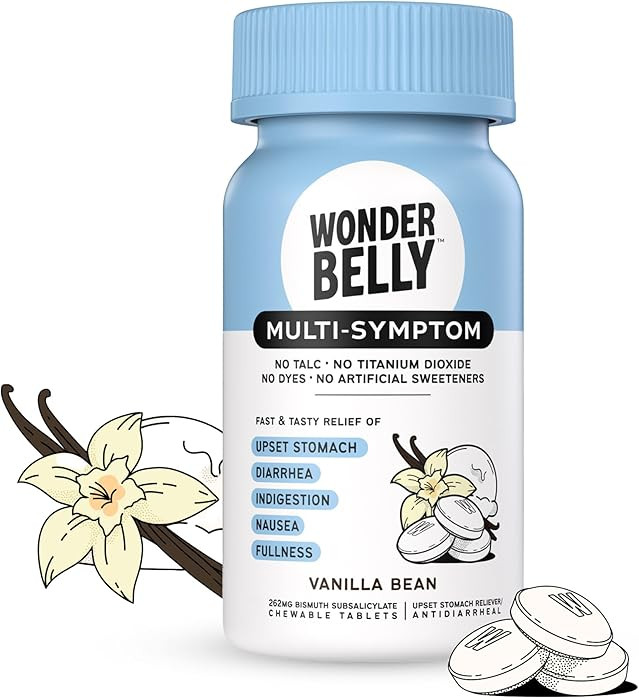 Wonderbelly Multi-Symptom Medicine, Anti-Diarrhea & Upset Stomach Relief with Bismuth Subsalicyla... | Amazon (US)