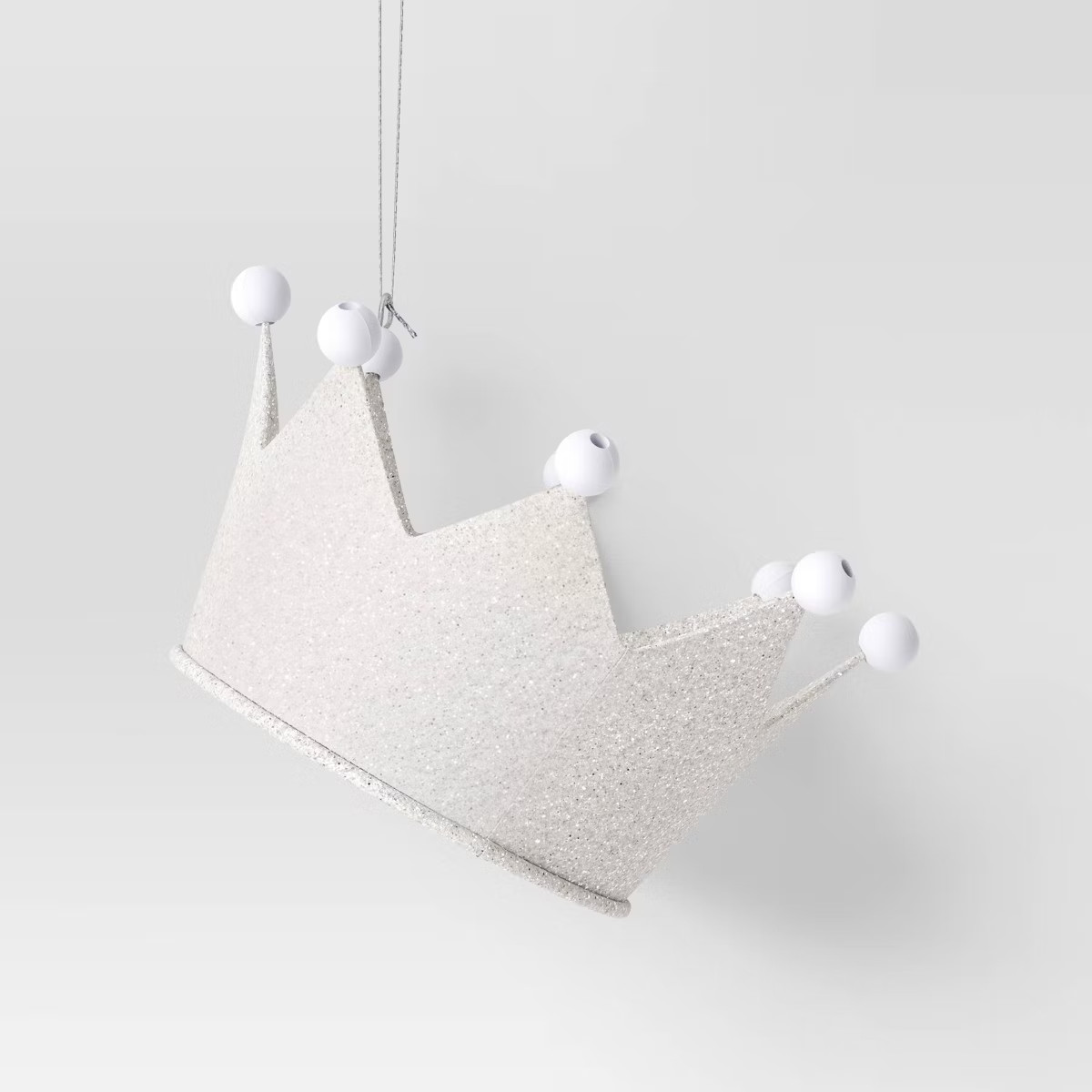 Christmas Metal Glitter Crown Christmas Tree Ornament White - Wondershop™ | Target