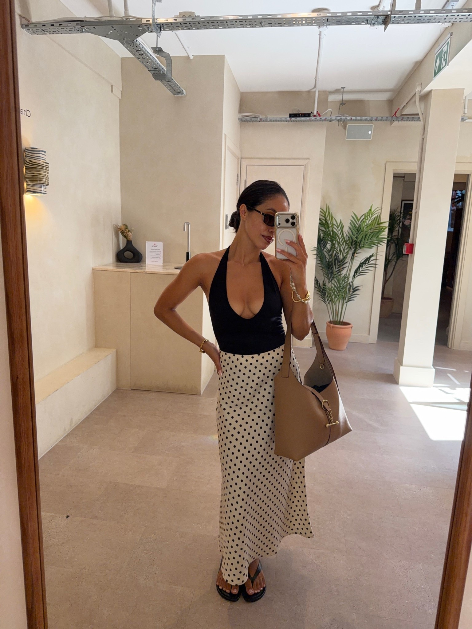 Heatwave outfit of the day 🌞 le specs sunglasses, Zara skirt, asos top,  Zara thong sandals, strathberry bag

#LTKsummer #LTKeurope #LTKstyletip