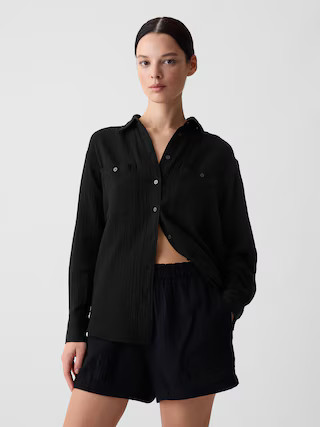 Crinkle Gauze Big Shirt | Gap (US)