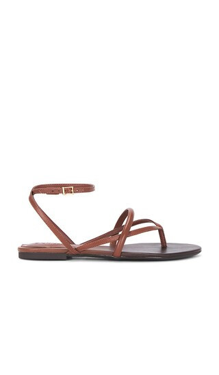 Schutz Diana Flat Sandal in Brown. - size 9.5 | Revolve Clothing (Global)