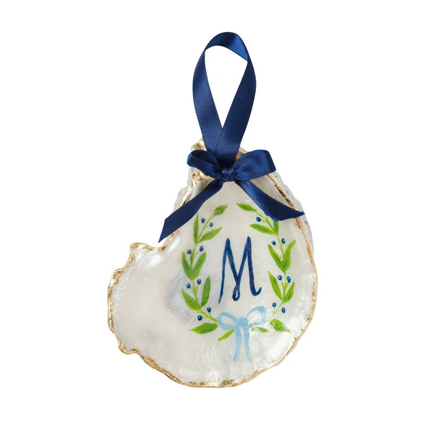 Limited Edition Initial Gilded Oyster Shell Custom Ornament | Cailini Coastal