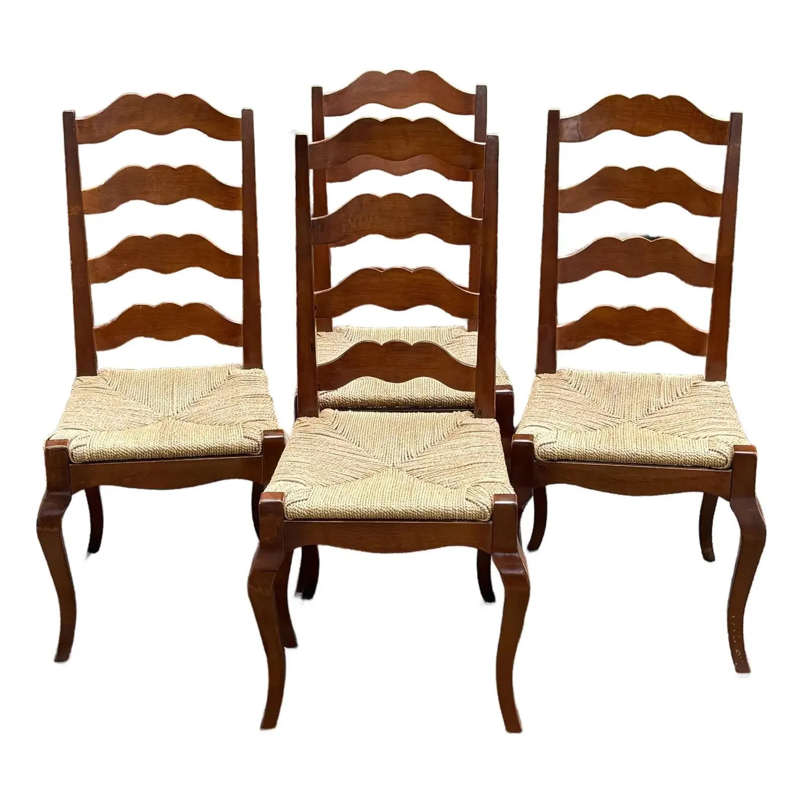 Late 20th Century French Farmhouse Ladderback Chairs - Set of 4 | Etsy (Global)