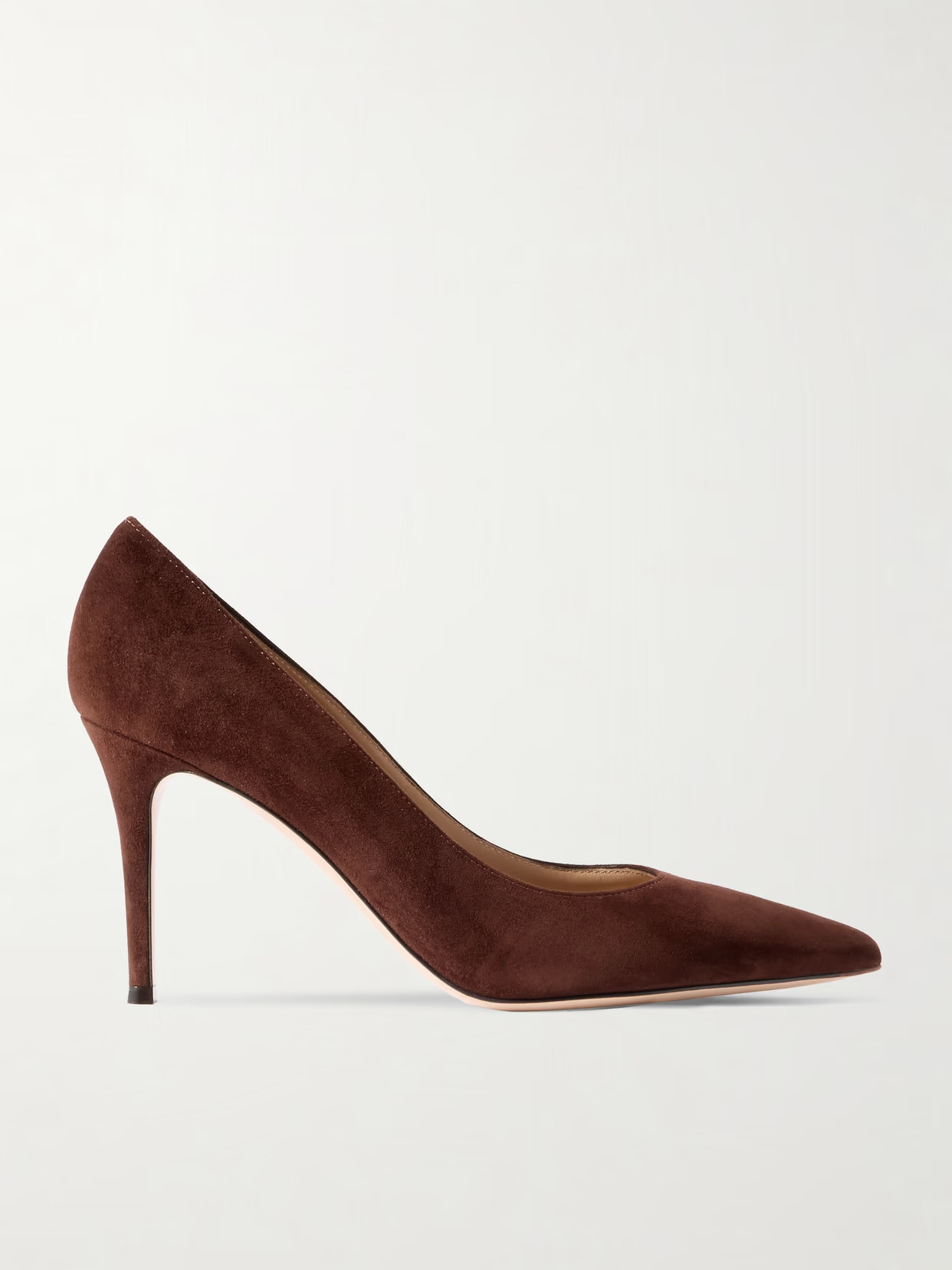 Gianvito Rossi - Gianvito 85 Suede Pumps - Brown | NET-A-PORTER (US)