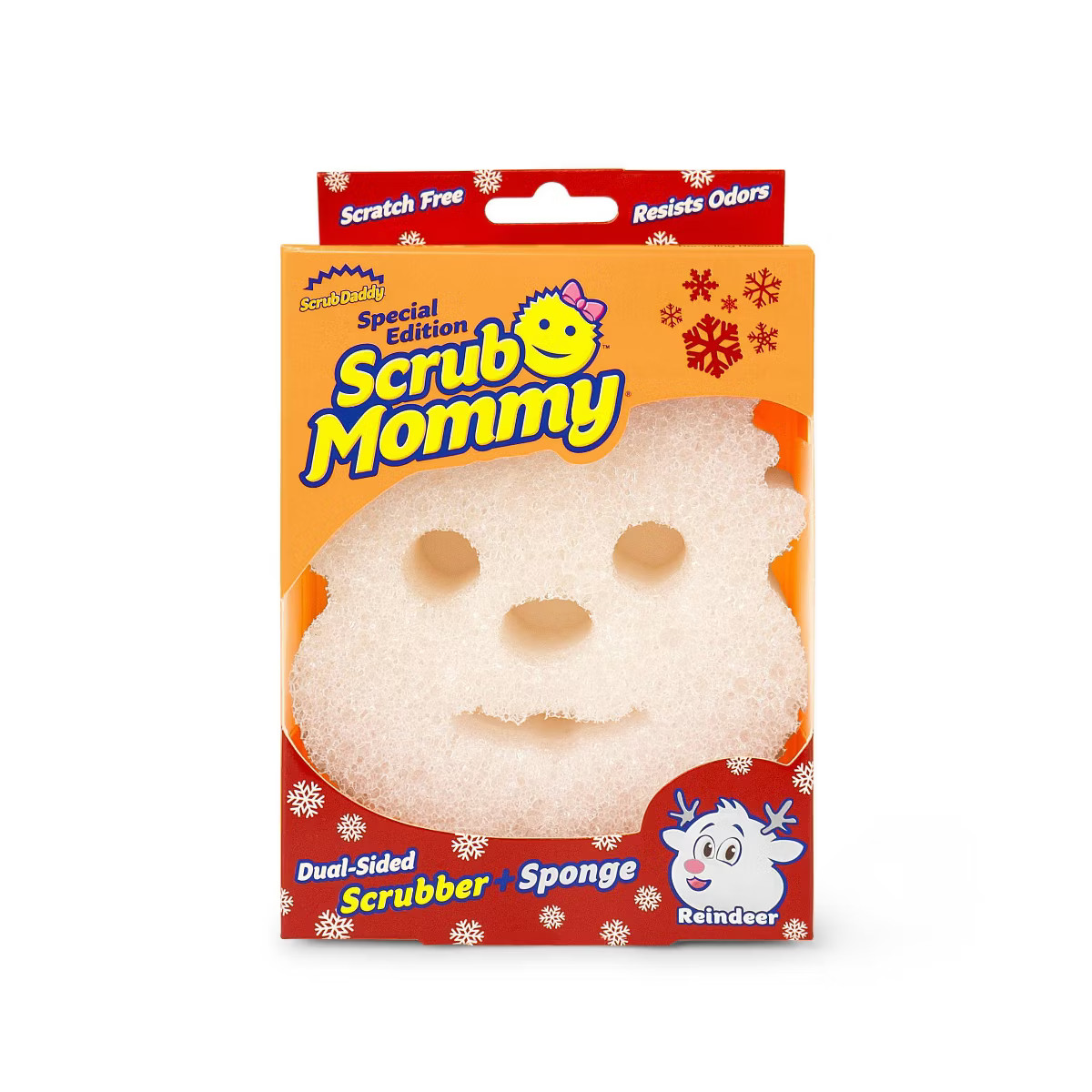 Scrub Daddy Special Edition Scrub Mommy Dual-Sided Scrubber + Sponge - White Reindeer | Target