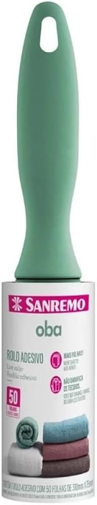 Rolo Adesivo para Pelos e Poeira, Cor Verde, Contém 50 folhas, Linha Oba, Sanremo. | Amazon (BR)