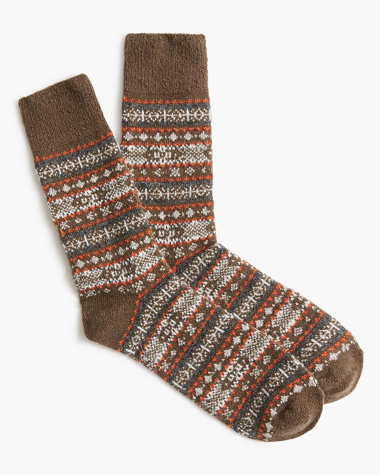 Fair Isle wool-blend  socks | J.Crew Factory