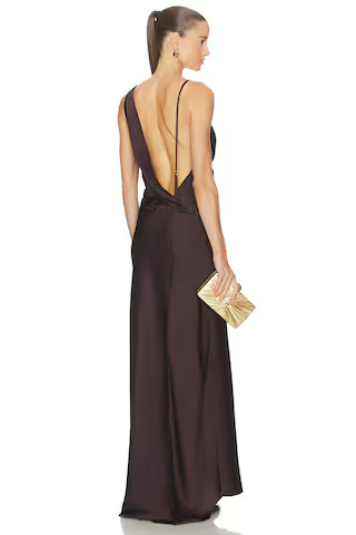 Mirella Gown in Chocolate Brown | Revolve Clothing (Global)