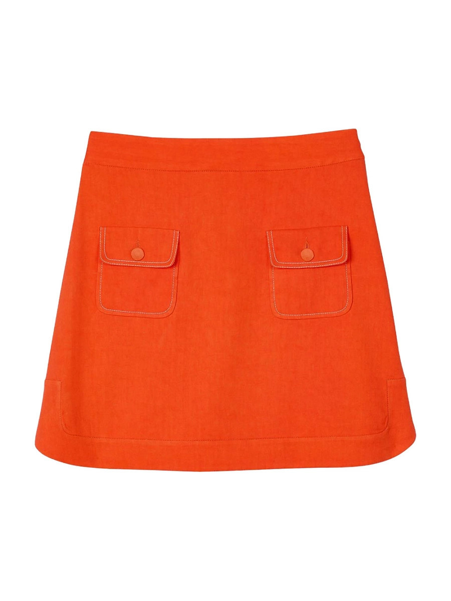 Women's Mini Skirt with Pockets - Orange - Size 8 | Saks Fifth Avenue