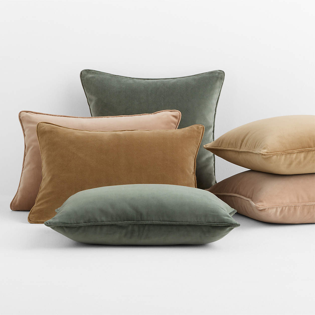 Soft Focus Organic Cotton Velvet 20"x20" Warm Rose Throw Pillow Cover by Laura Harrier and Tiffan... | Crate & Barrel