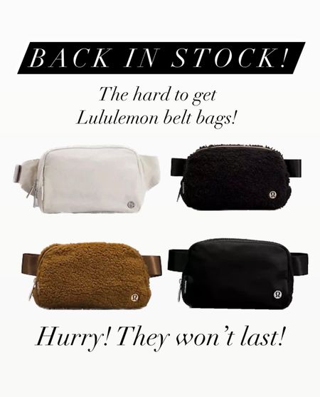 The lululemon belt bags are back! Hurry! They will sell out fast! 

#LTKunder50 #LTKGiftGuide #LTKitbag