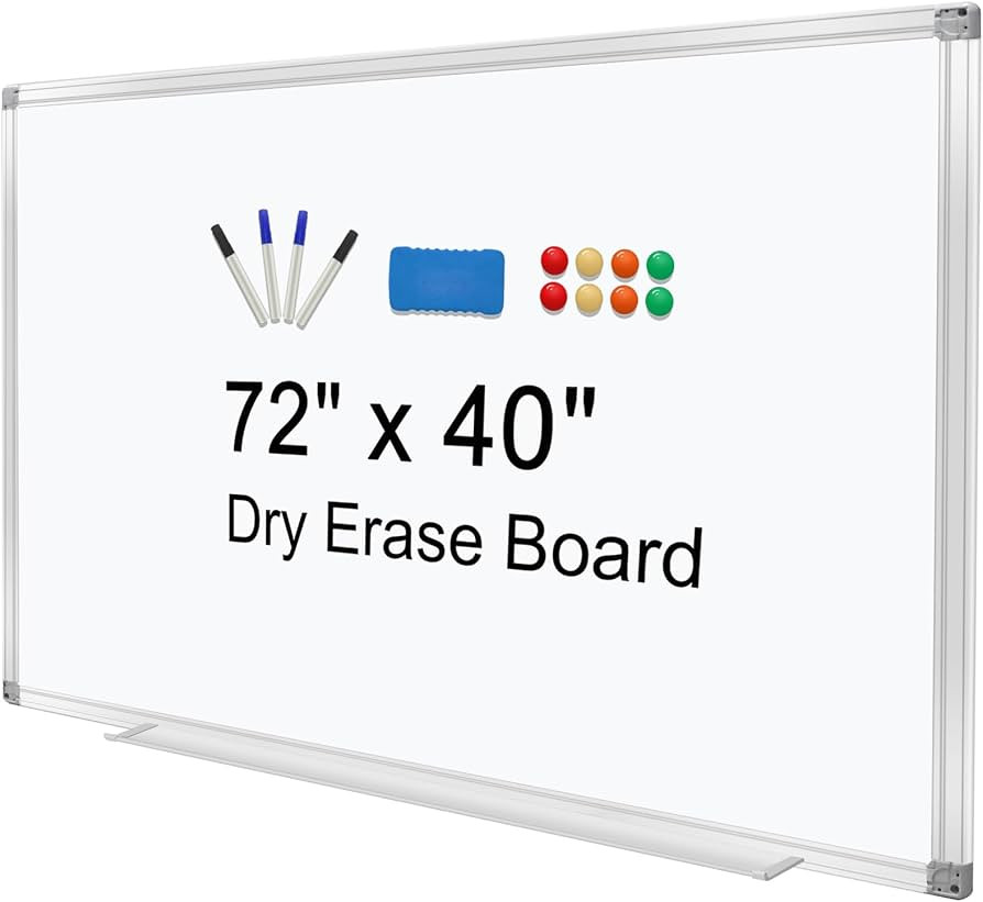 H-Qprobd Dry Erase Board for Wall 72"x40" Aluminum Presentation Magnetic Whiteboard with Long Pen... | Amazon (US)