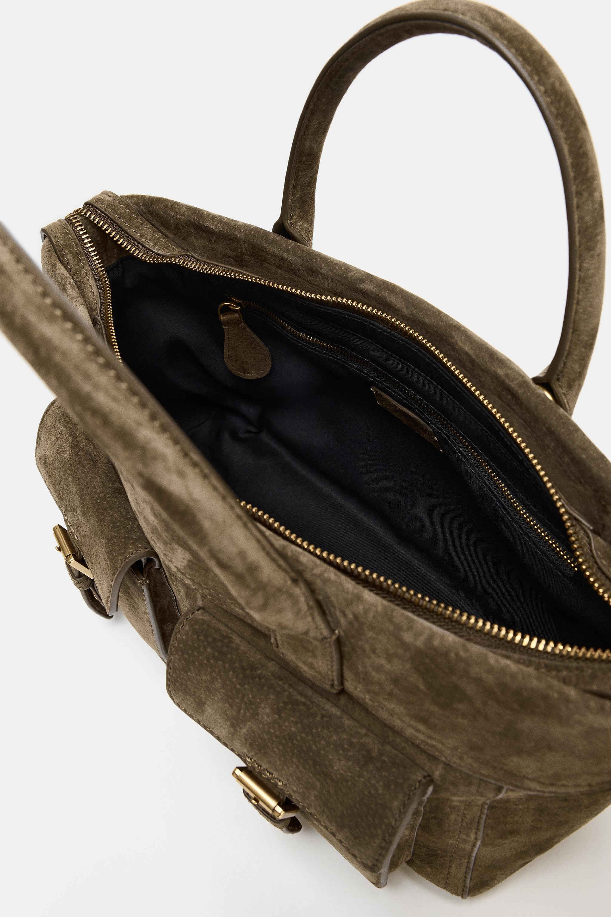 LEATHER POCKET HANDBAG | Zara AU