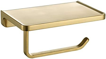 TRUSTMI Toilet Paper Holder with Phone Shelf, Bathroom Accessories Tissue Roll Dispenser Storage Wal | Amazon (US)