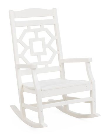 Outdoor Chinoiserie Wooden Rocking Chair | TJ Maxx