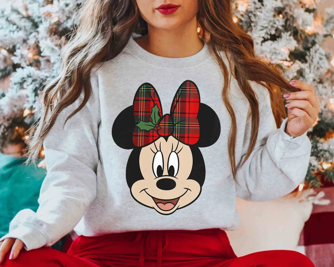 Disney Minnie Mouse Christmas Bow T-shirt, Mickey's Very Merry Christmas Party Matching Tee, Disn... | Etsy (US)