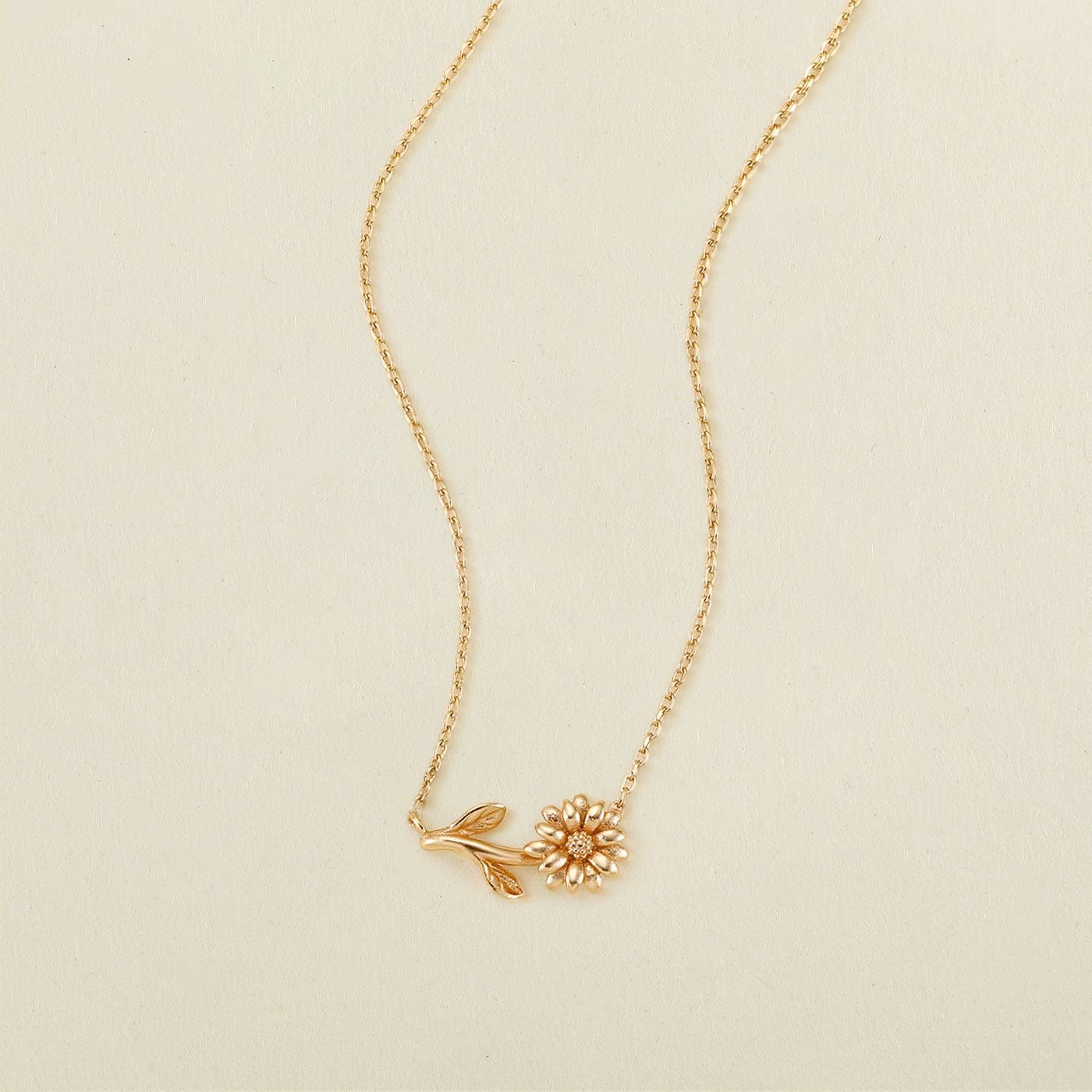 April Everbloom Birth Flower Necklace | Gold Vermeil | Birth Flower Necklace | Made by Mary (US)