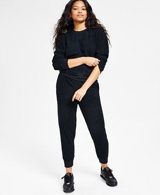 Jenni Women's Solid Sherpa Pajama Set, Created for Macy's & Reviews - All Pajamas, Robes & Lounge... | Macys (US)