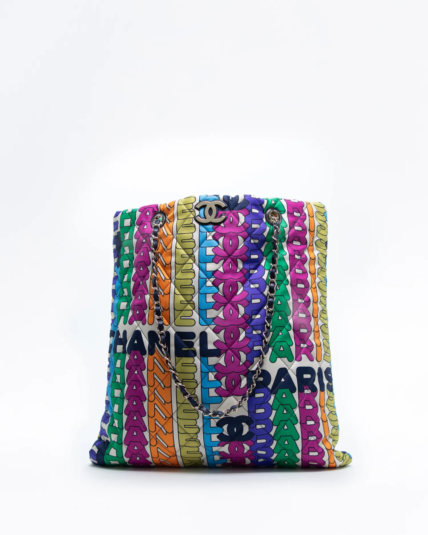 Printed Fabric Logo Large Shopping Tote | Vivrelle