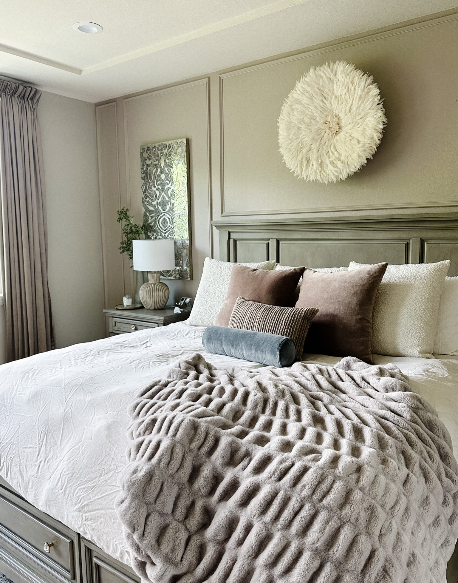 Loving this pillow combo! 

Throw pillows, velvet curtains, juju hat, throw blanket, duvet cover, bouclé pillow, velvet pillow, bolster pillow, lulu and Georgia 

#LTKunder100 #LTKsalealert #LTKFind