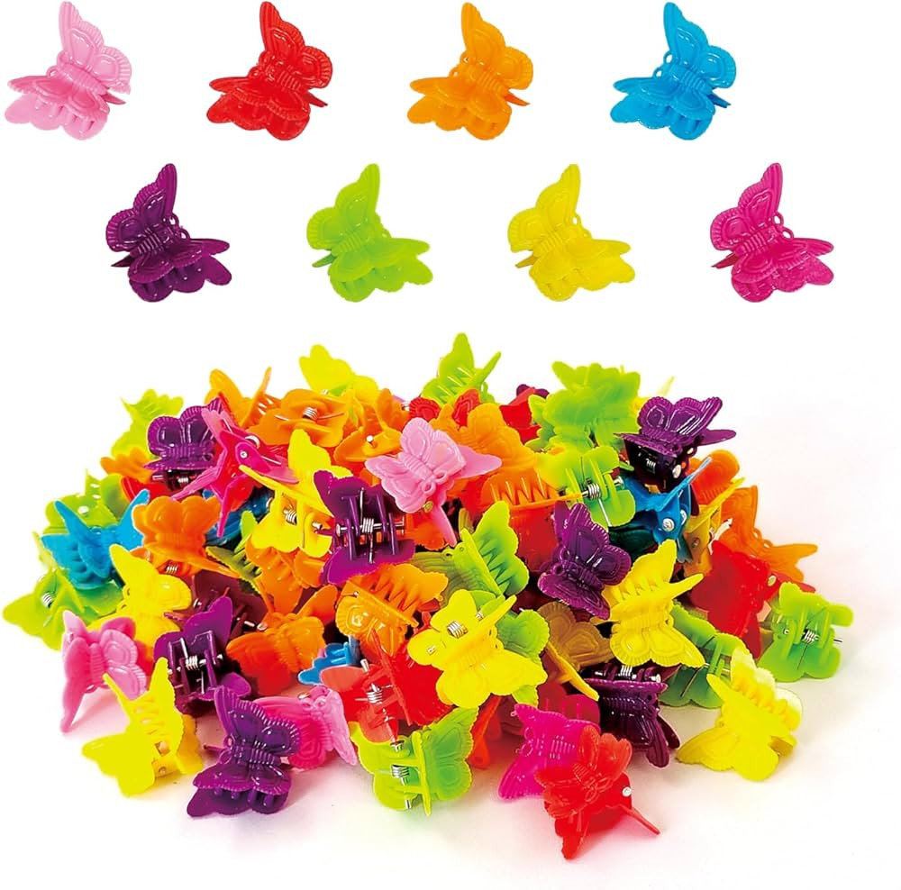 50 Packs Assorted Color Butterfly Hair Clips, Beautiful Mini Butterfly Hair Clips Hair Accessorie... | Amazon (US)