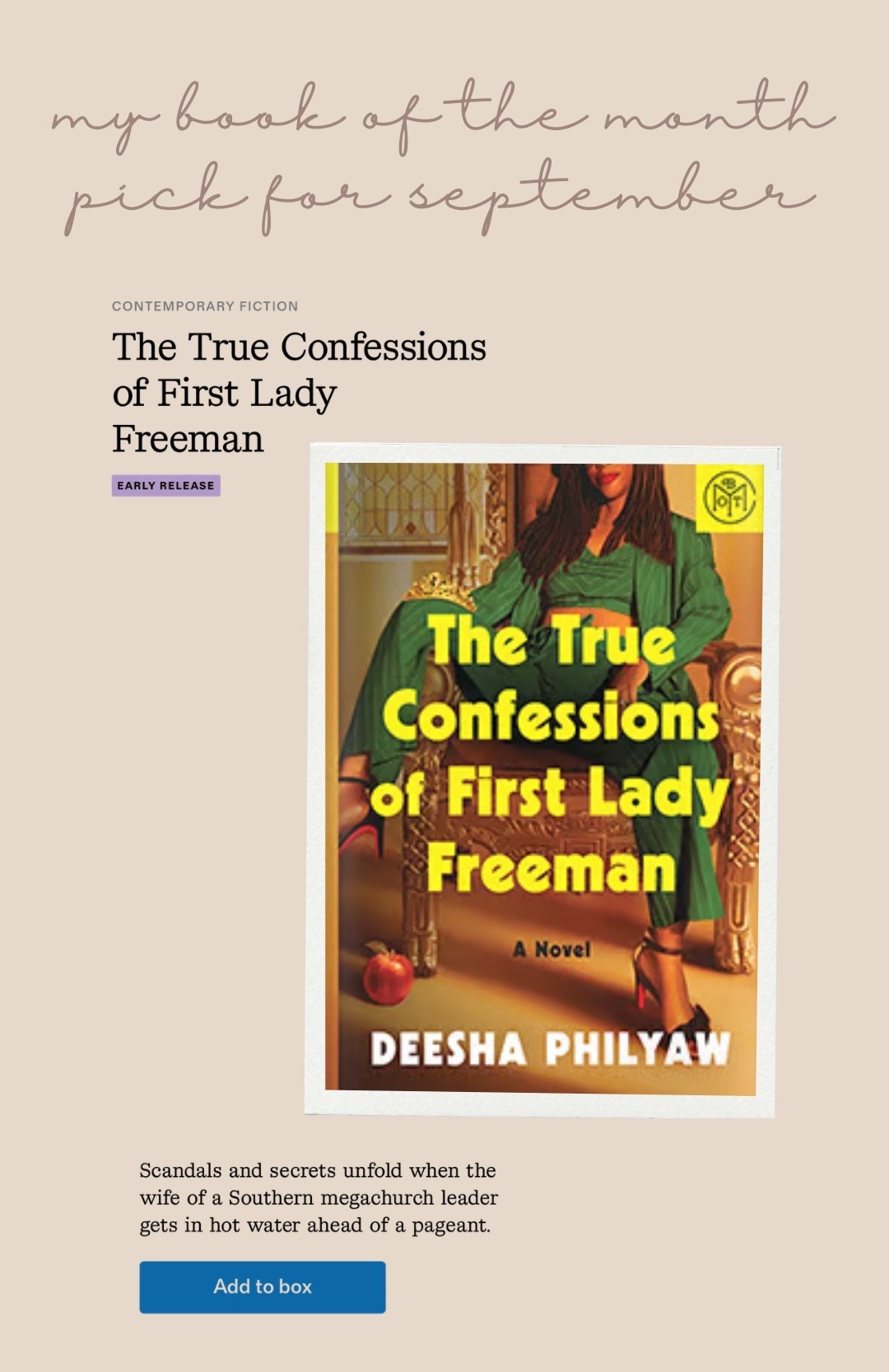 The True Confessions of First Lady Freeman by Deesha Philyaw