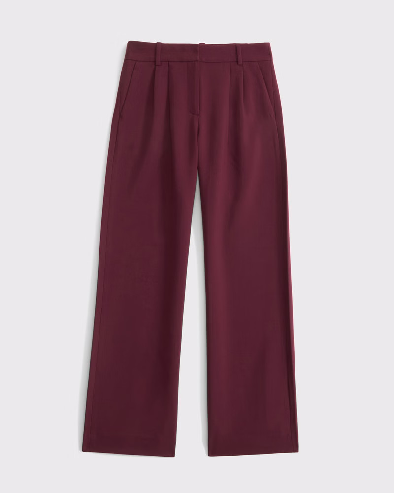 Women's A&F Sloane Low Rise Tailored Wide Leg Pant | Women's Bottoms | Abercrombie.com | Abercrombie & Fitch (US)