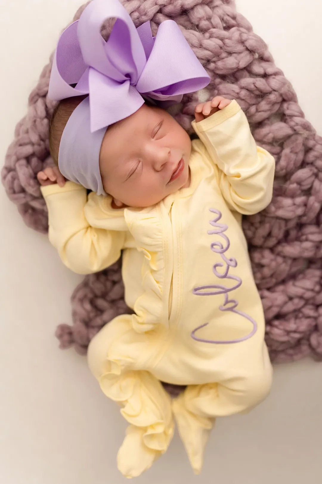 Yellow Baby Girl Coming Home Outfit, Monogrammed Coming Home Outfit, Sk Creations, Zip Footie, Ru... | Etsy (Global)