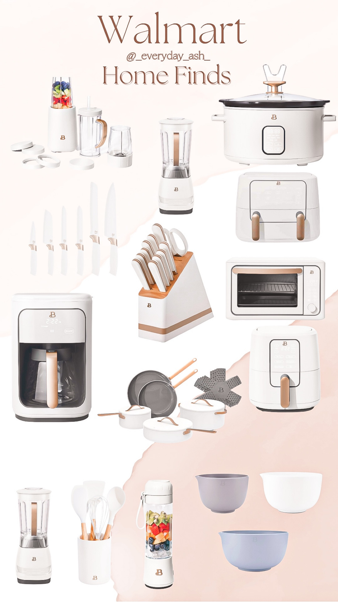This Drew Barrymore line at Walmart is absolutely stunning🤍 the perfect addition to any kitchen ☺️ 

Neutral kitchen, white appliances, mixer, air fryer, coffee pot, knives, Butcher knife, toaster oven, blender, pots and pans 

#LTKsalealert #LTKFind #LTKhome