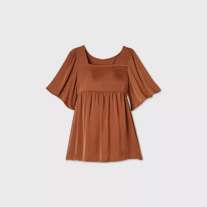 Maternity Short Sleeve Satin Front Blouse - Isabel Maternity by Ingrid & Isabel™ | Target
