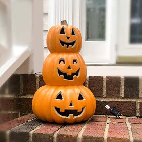 Amazon.com : Halloween Pumpkin Lantern - Light Up Pumpkins with Unique 3 Tiers Design - Lightened... | Amazon (US)