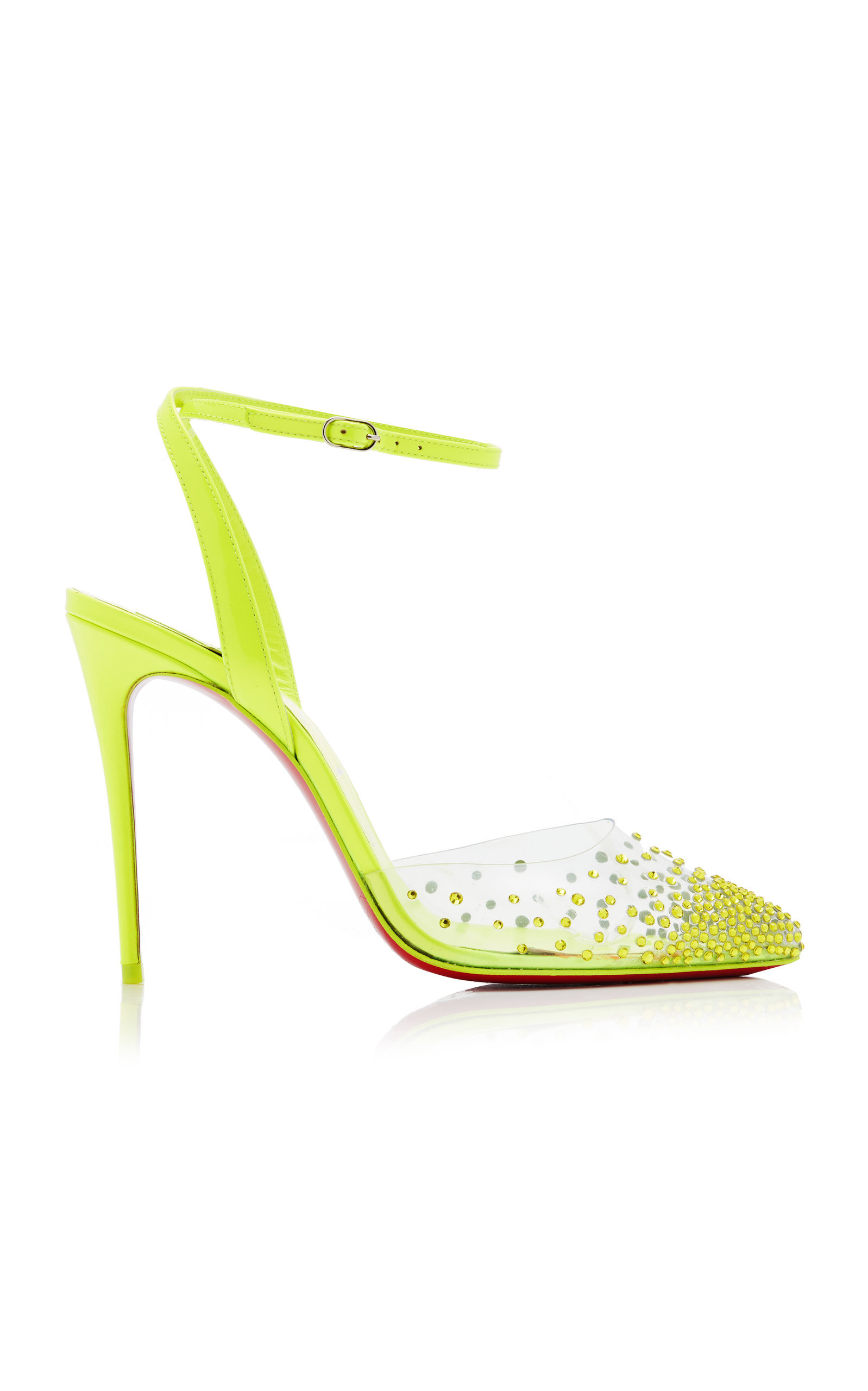 Christian Louboutin - Spikaqueen 100mm Leather and PVC Pumps - Yellow - IT 39 - Moda Operandi | Moda Operandi (Global)