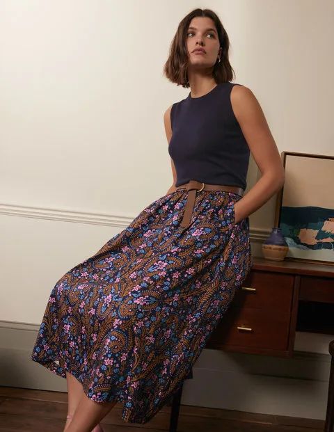 Cotton Sateen Skirt | Boden (US)