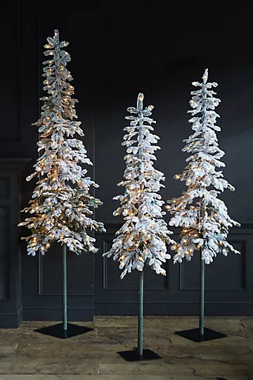 Faux Snowy Pre-lit LED Alpine Tree | Anthropologie (US)