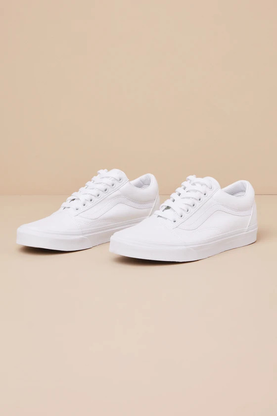 Old Skool True White Lace-Up Sneakers | Lulus