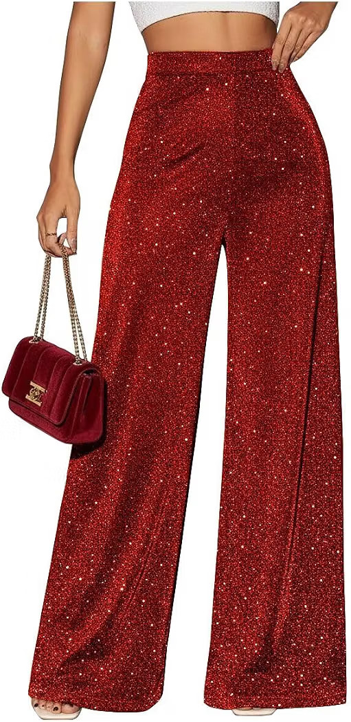 Shiny Sparkly Pants for Women Glitter Sparkling Womens Pants | Amazon (US)