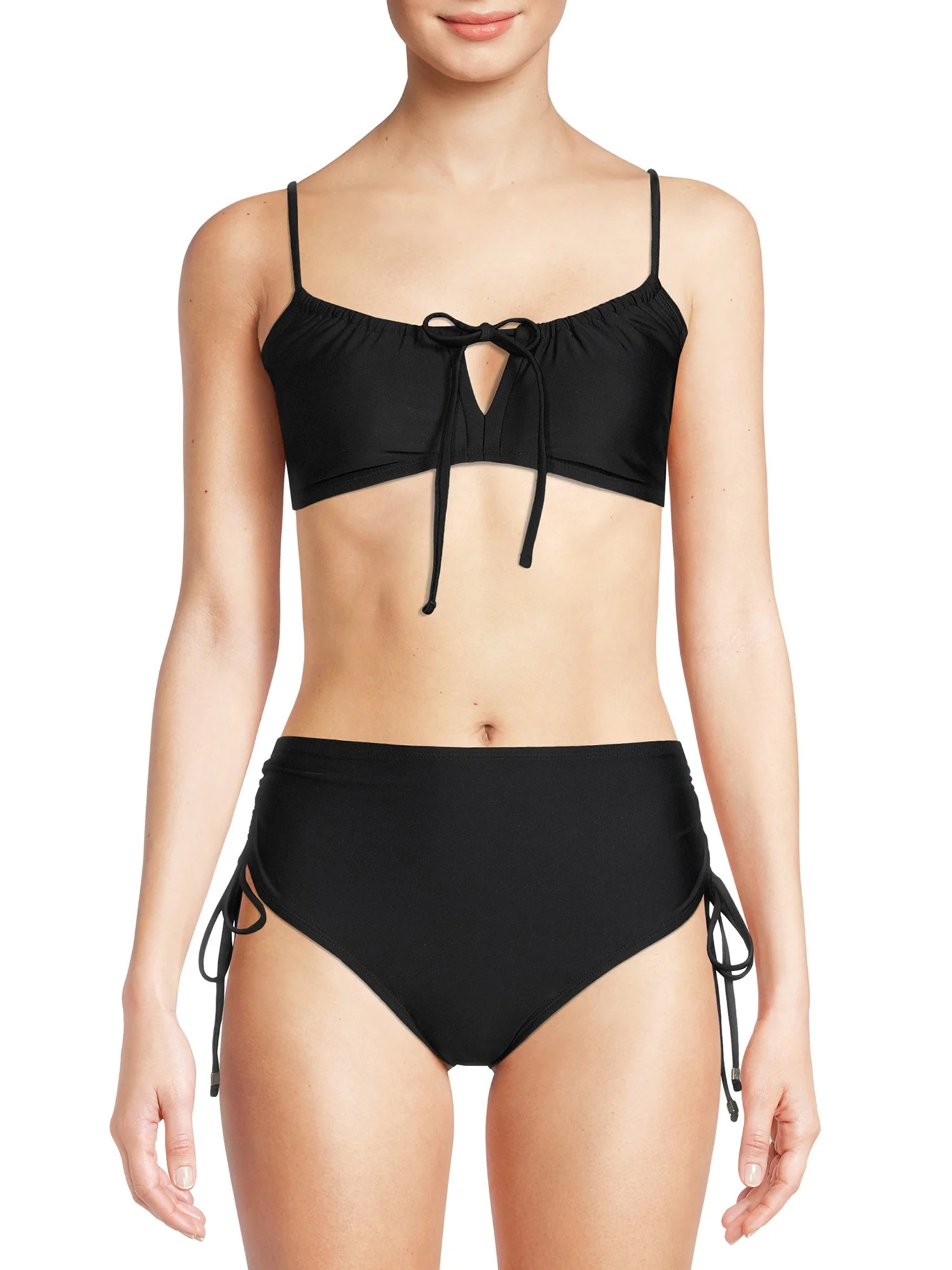 Time And Tru Women's and Women's Plus Solid Keyhole Swim Top - Walmart.com | Walmart (US)