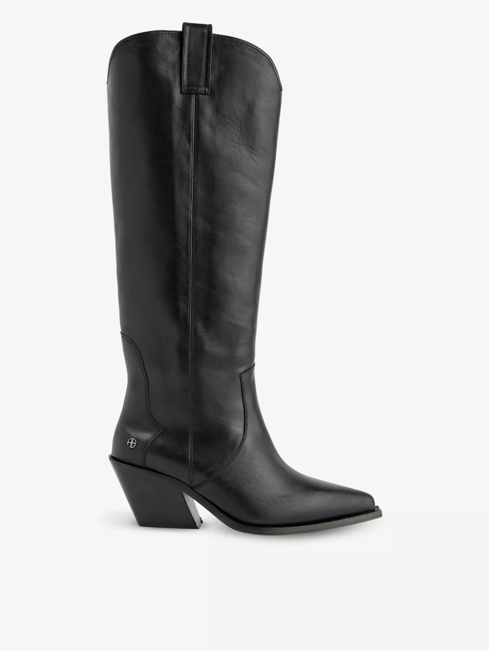 Tania leather knee-high heeled boots | Selfridges
