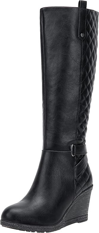 Vepose Women's 9652 | Knee High Boots | Wedge Calf Boot with Side Zipper | Amazon (US)