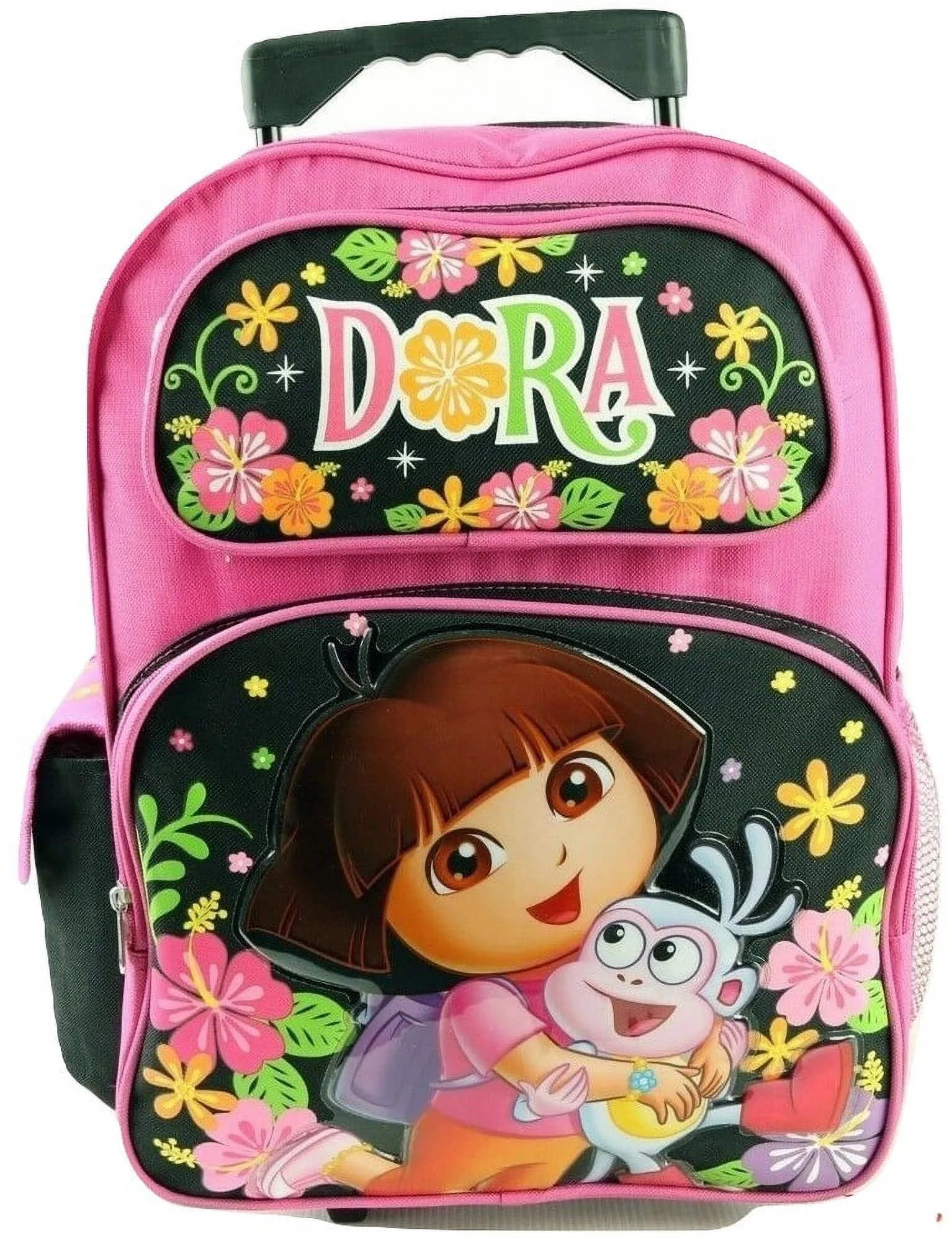Dora The Explorer NICK. JR Flowers Backpack, Large Rolling, Black  (16") | Walmart (US)