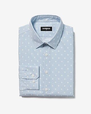 Slim Dot Print Cotton Dress Shirt | Express