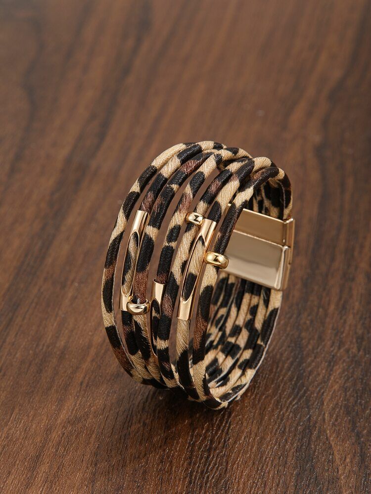 Leopard Pattern Layered Bracelet | SHEIN