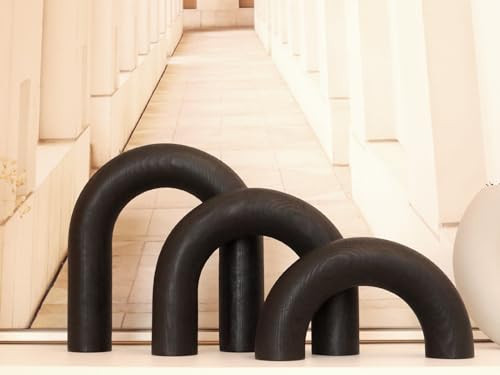 HMASYO 3Pcs Wood Arch Decorative Objects, Coffee Table Decor, Shelf Decor Aesthetic, Neutral Home Decor Accents for Living Room Bedroom, Modern Table Top Bookshelf Decor Boho Office Decor | Amazon (US)