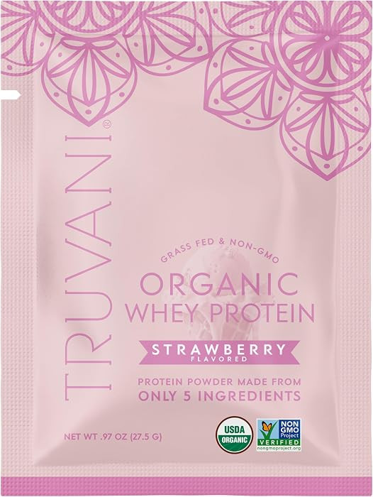 Truvani Organic Whey Protein Powder | Strawberry | 1 Serving | Amazon (US)